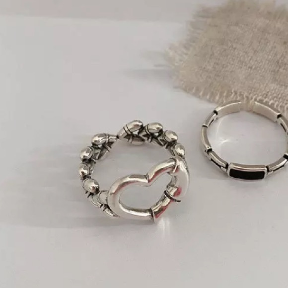 🤍Insta ring HEART ring sterling silver ring - Picture 5 of 5